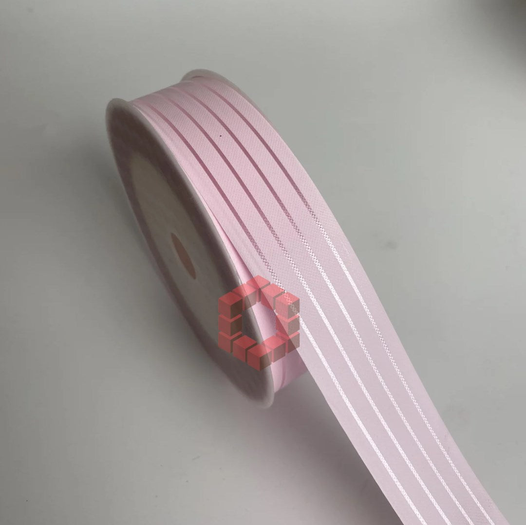 [3cm x 50 Yards] Striped Ribbon | Gift Wrapping Ribbon for Flowers, Bouquets, Packaging Supplies