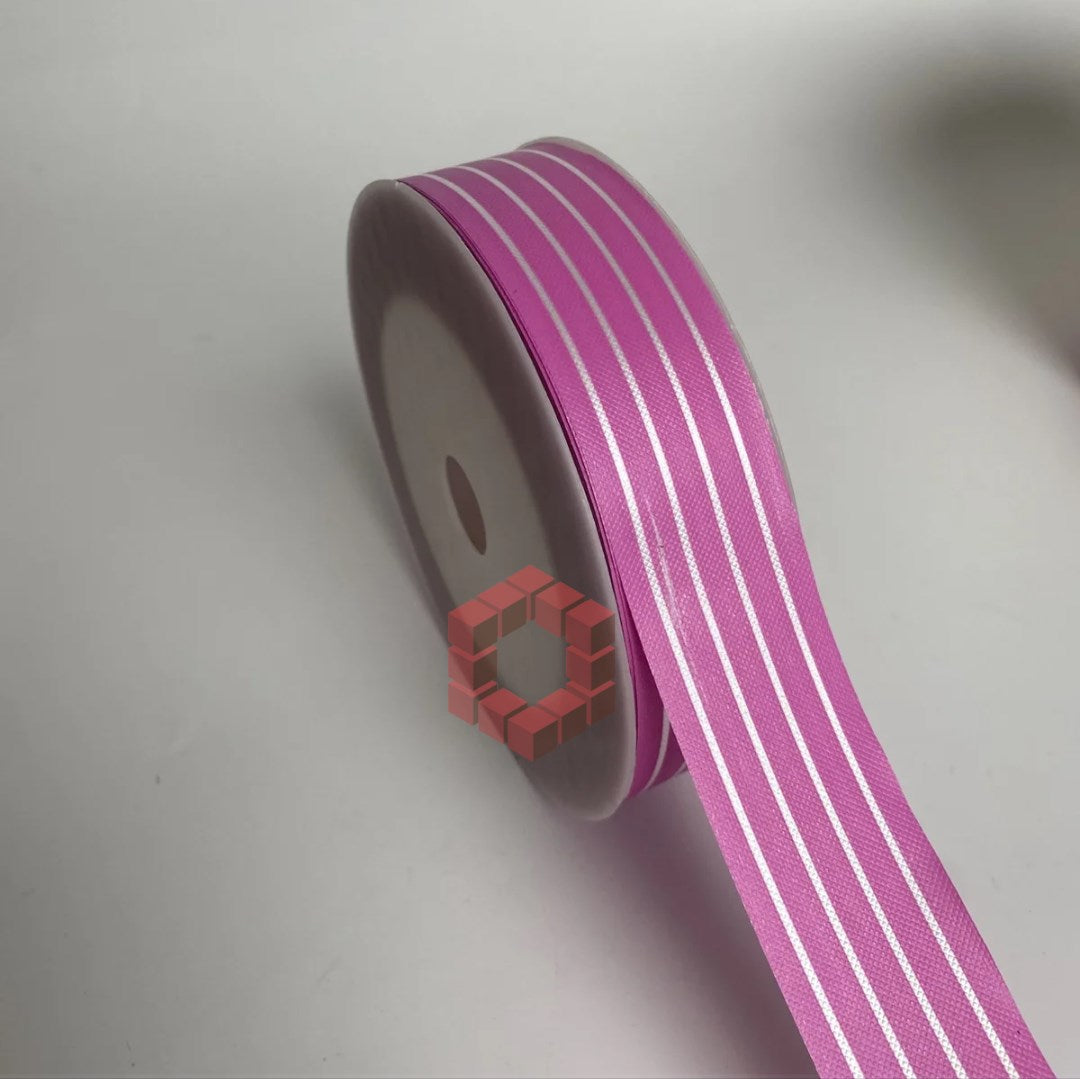 [3cm x 50 Yards] Striped Ribbon | Gift Wrapping Ribbon for Flowers, Bouquets, Packaging Supplies