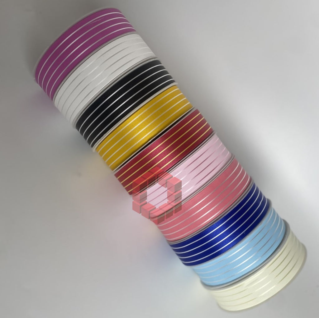 [3cm x 50 Yards] Striped Ribbon | Gift Wrapping Ribbon for Flowers, Bouquets, Packaging Supplies