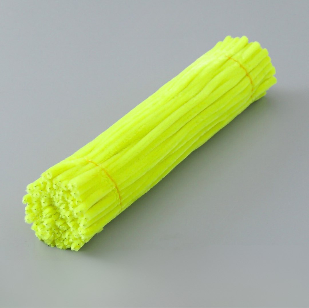 100PCS | 8mm Fuzzy Wire Colored Chenille Wires Fluffy Sticks Stems Twist Tie for Kids