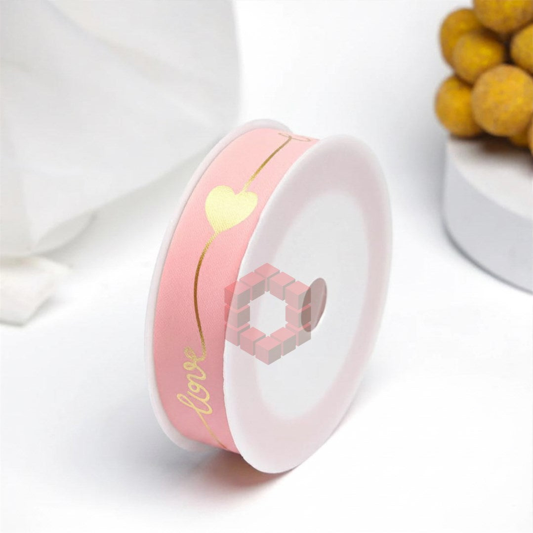 Plastic Love Heart Ribbon 30cm x 50 Yards | Gift Wrapping Ribbon | Bouquet Flower Wrapping Ribbon