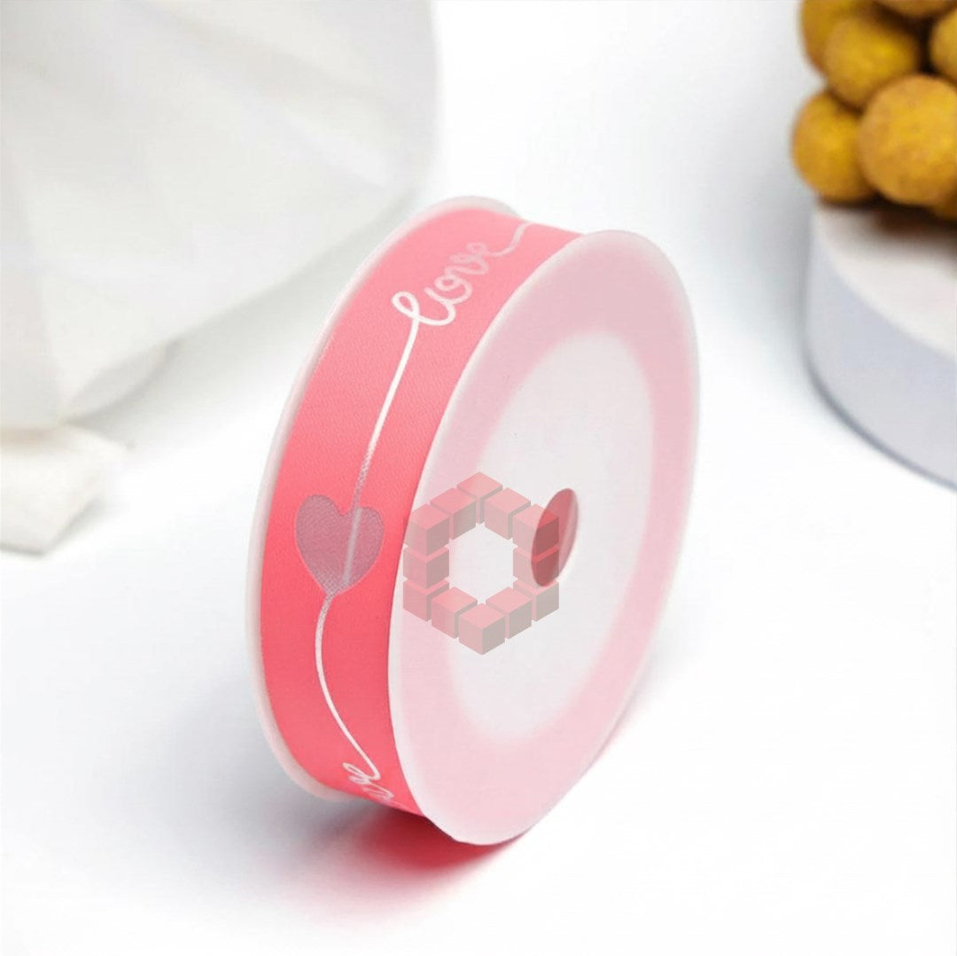 Plastic Love Heart Ribbon 30cm x 50 Yards | Gift Wrapping Ribbon | Bouquet Flower Wrapping Ribbon
