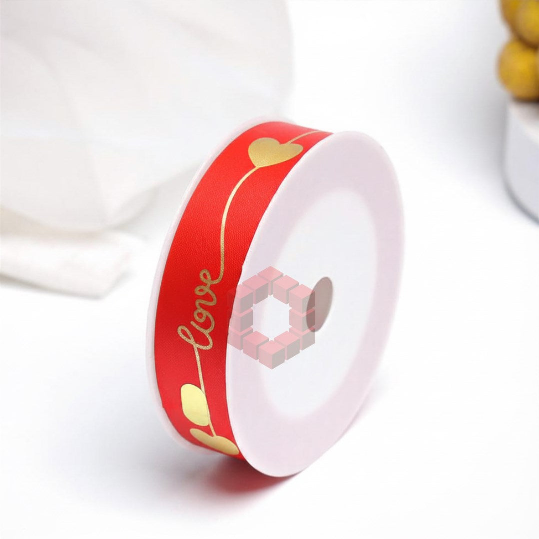 Plastic Love Heart Ribbon 30cm x 50 Yards | Gift Wrapping Ribbon | Bouquet Flower Wrapping Ribbon
