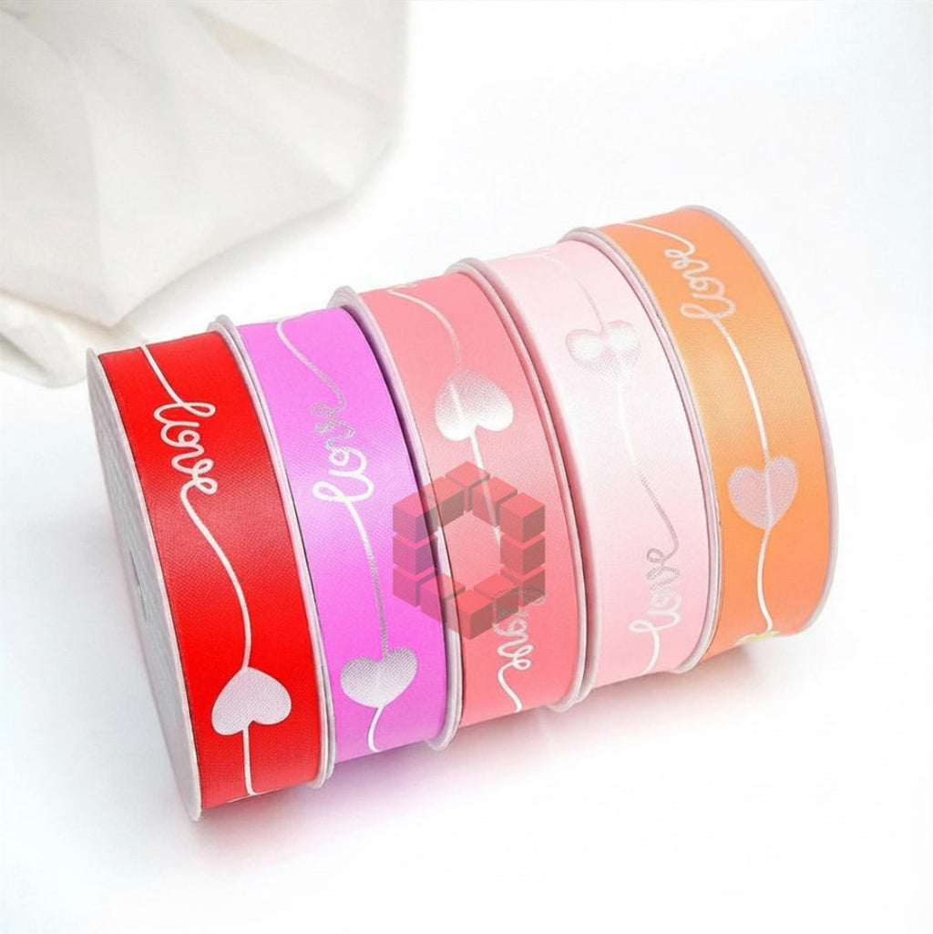 Plastic Love Heart Ribbon 30cm x 50 Yards | Gift Wrapping Ribbon | Bouquet Flower Wrapping Ribbon