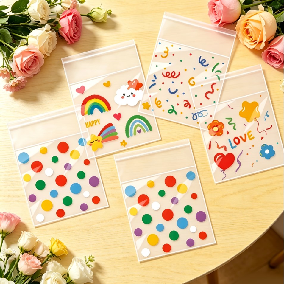 100 PCS Biscuit Cookies and Candies Food Packaging Plastic Bags