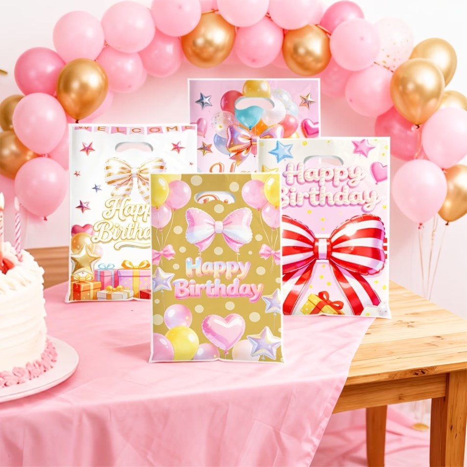 50pcs Happy Birthday Gift Bags | Handheld Cute Party Favor Bags for Birthday Giveaways, Souvenirs,
