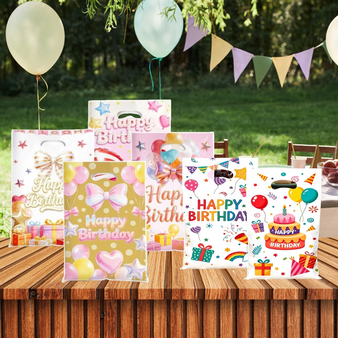50pcs Happy Birthday Gift Bags | Handheld Cute Party Favor Bags for Birthday Giveaways, Souvenirs,