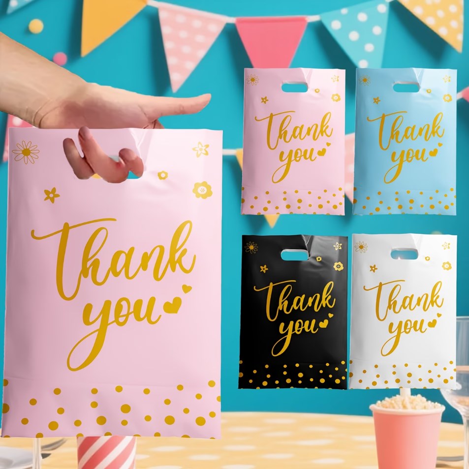 50pcs Thank You Gift Bags | Party Favor Bags, Appreciation Gift Bags, Mother's Day & Father's Day Gi
