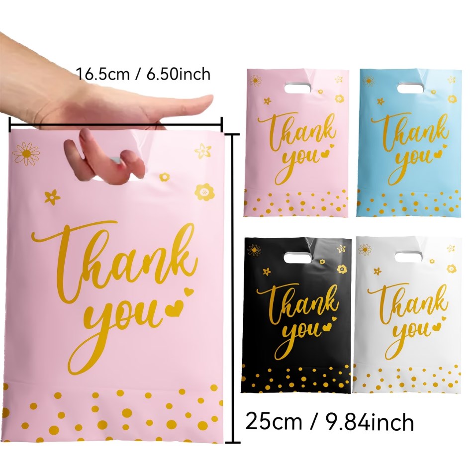 50pcs Thank You Gift Bags | Party Favor Bags, Appreciation Gift Bags, Mother's Day & Father's Day Gi