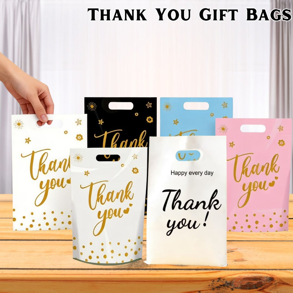 50pcs Thank You Gift Bags | Party Favor Bags, Appreciation Gift Bags, Mother's Day & Father's Day Gi