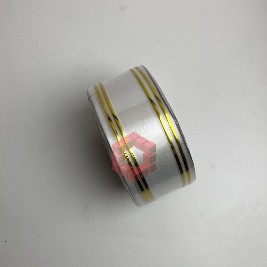 50yards | Plastic Ribbon with Double Gold Edges | Decorative Gift Wrapping Ribbon for Flower Arrang.