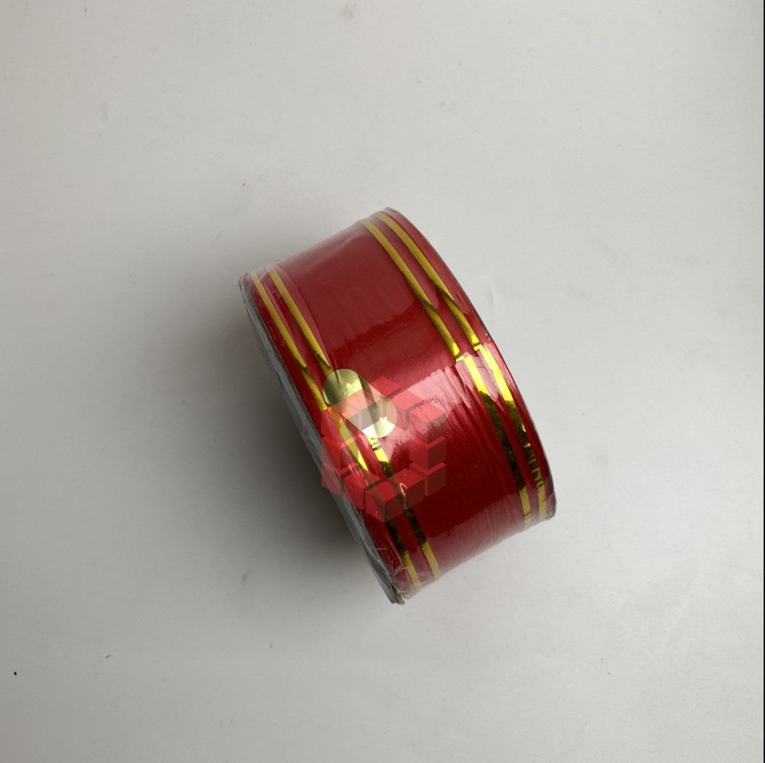 50yards | Plastic Ribbon with Double Gold Edges | Decorative Gift Wrapping Ribbon for Flower Arrang.