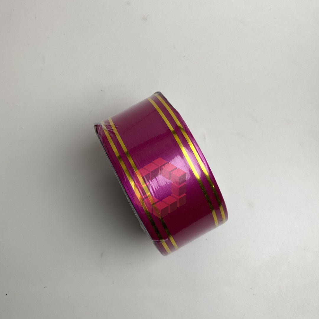 50yards | Plastic Ribbon with Double Gold Edges | Decorative Gift Wrapping Ribbon for Flower Arrang.