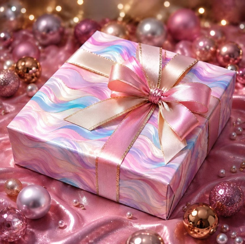 5PCS Marble Pattern Glossy Gift Wrapping Paper Roll Pearl | Copper Plate Finish | Flower Gift Packa.
