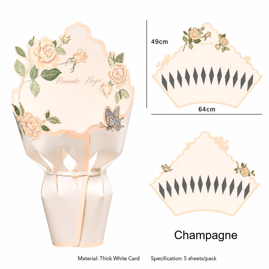 5pcs/pack Meteor Shower Fragrance Floral Bouquet Wrapping Paper | Elegant Flower Bouquet Packaging