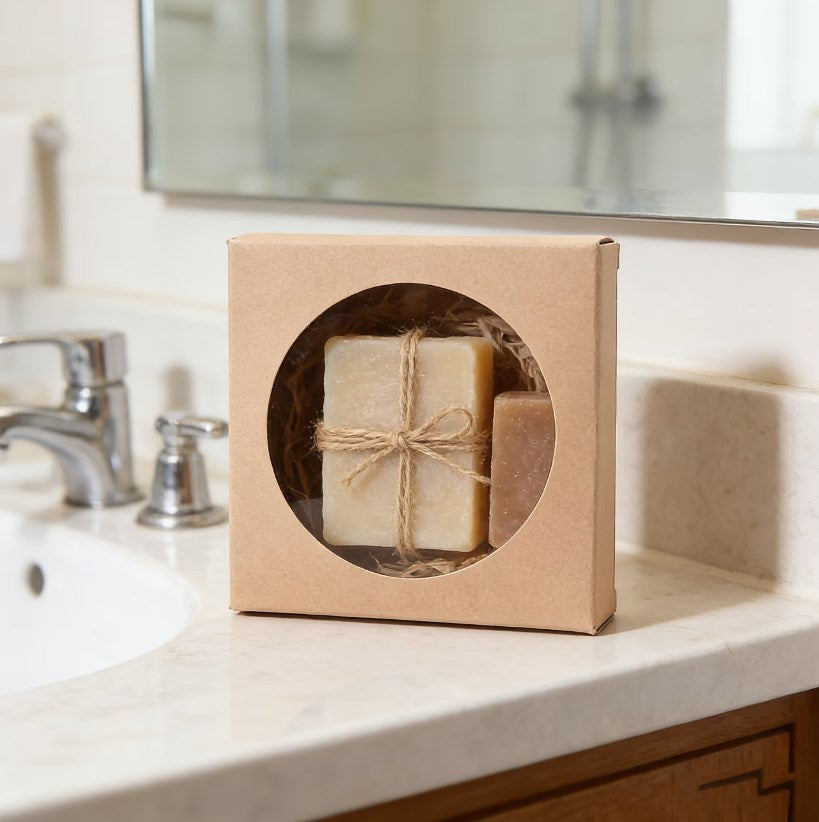 50pcs Kraft Paper Coaster Packaging Box 10×10×1cm | Square Gift Box for Coasters, Crafts, Souvenirs