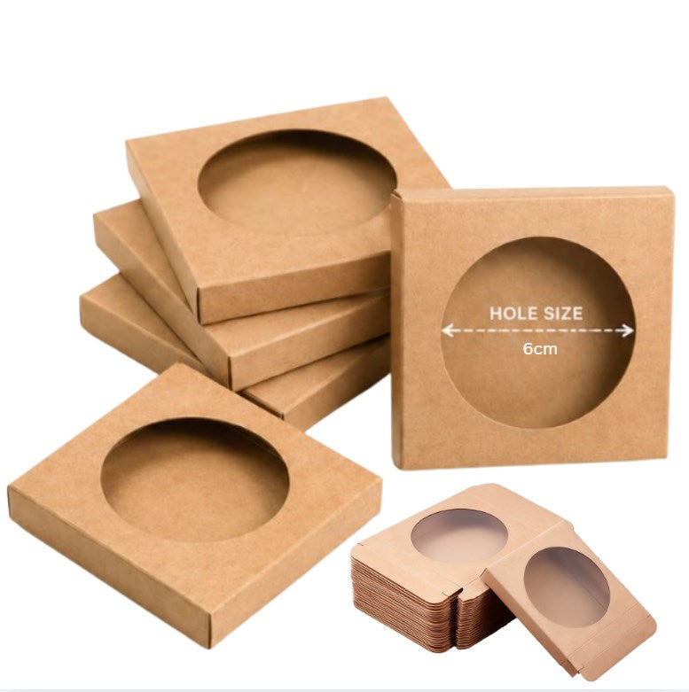 50pcs Kraft Paper Coaster Packaging Box 10×10×1cm | Square Gift Box for Coasters, Crafts, Souvenirs