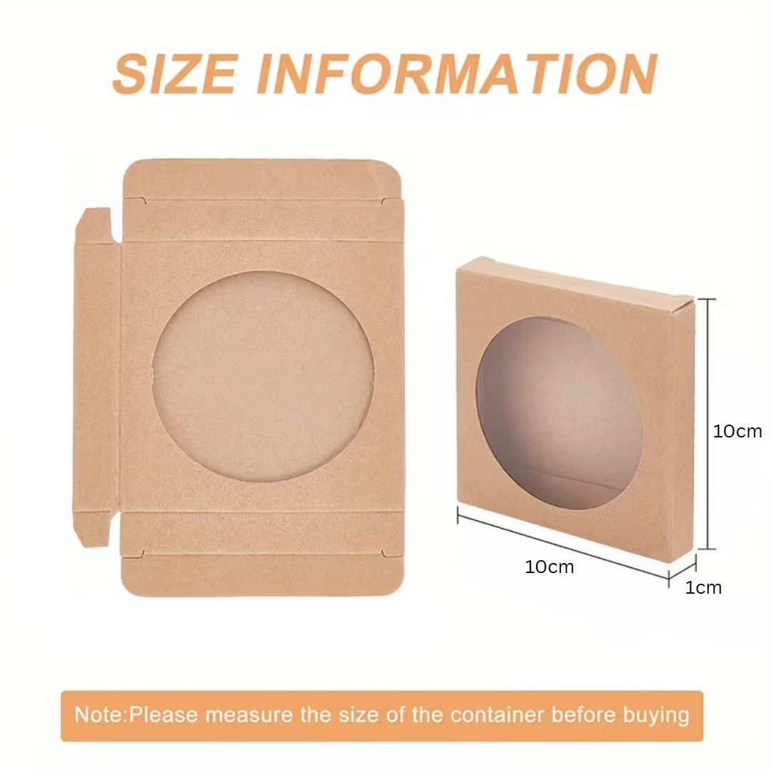 50pcs Kraft Paper Coaster Packaging Box 10×10×1cm | Square Gift Box for Coasters, Crafts, Souvenirs