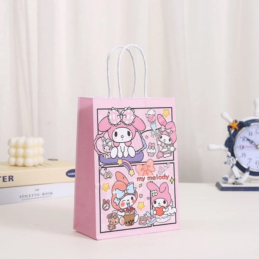 12pcs Sanrio Gift Bags Party Favor Bags | Cartoon Character Gift Tote Bags | Cute Gift Wrapping
