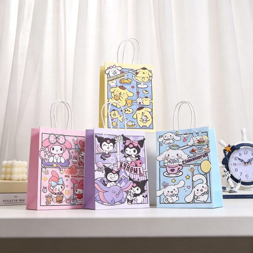 12pcs Sanrio Gift Bags Party Favor Bags | Cartoon Character Gift Tote Bags | Cute Gift Wrapping