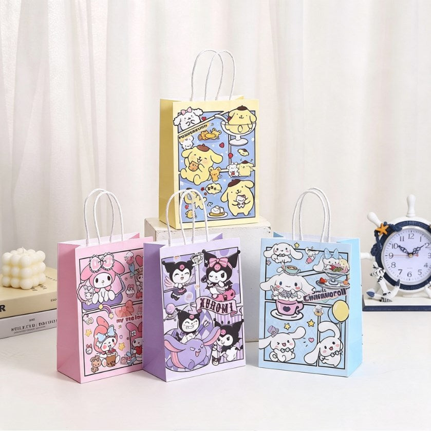 12pcs Sanrio Gift Bags Party Favor Bags | Cartoon Character Gift Tote Bags | Cute Gift Wrapping