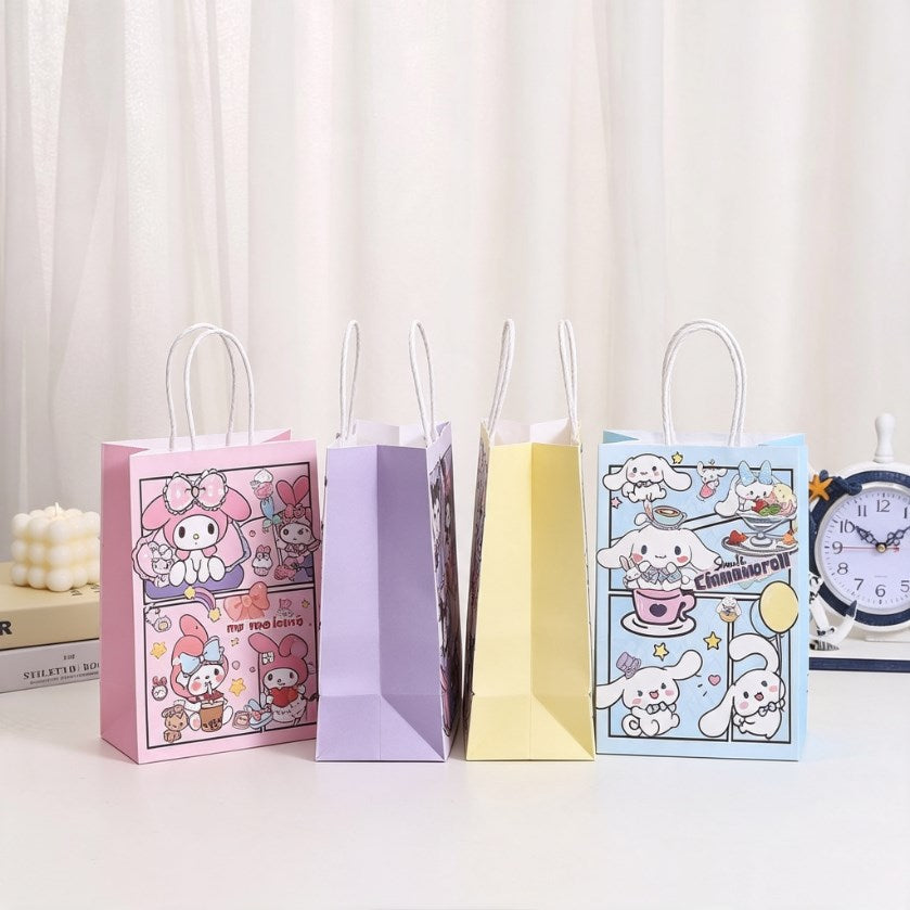 12pcs Sanrio Gift Bags Party Favor Bags | Cartoon Character Gift Tote Bags | Cute Gift Wrapping