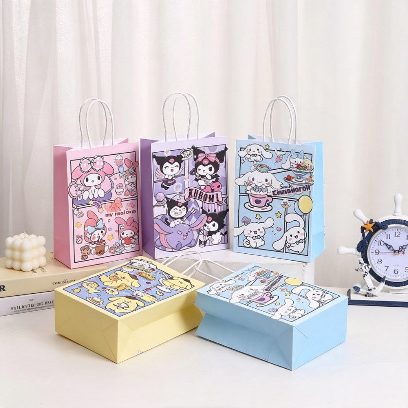 12pcs Sanrio Gift Bags Party Favor Bags | Cartoon Character Gift Tote Bags | Cute Gift Wrapping