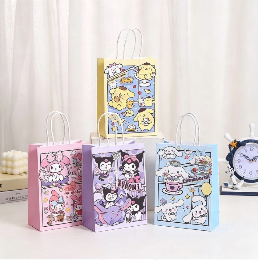 12pcs Sanrio Gift Bags Party Favor Bags | Cartoon Character Gift Tote Bags | Cute Gift Wrapping
