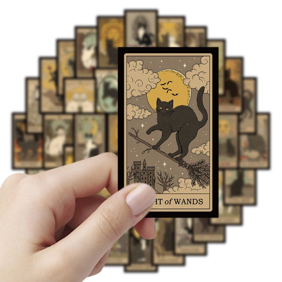 78PCS Magic Cats Tarot Stickers Waterproof Vinyl Decals for Laptop Luggage Notebook Phone DIY Scrapb