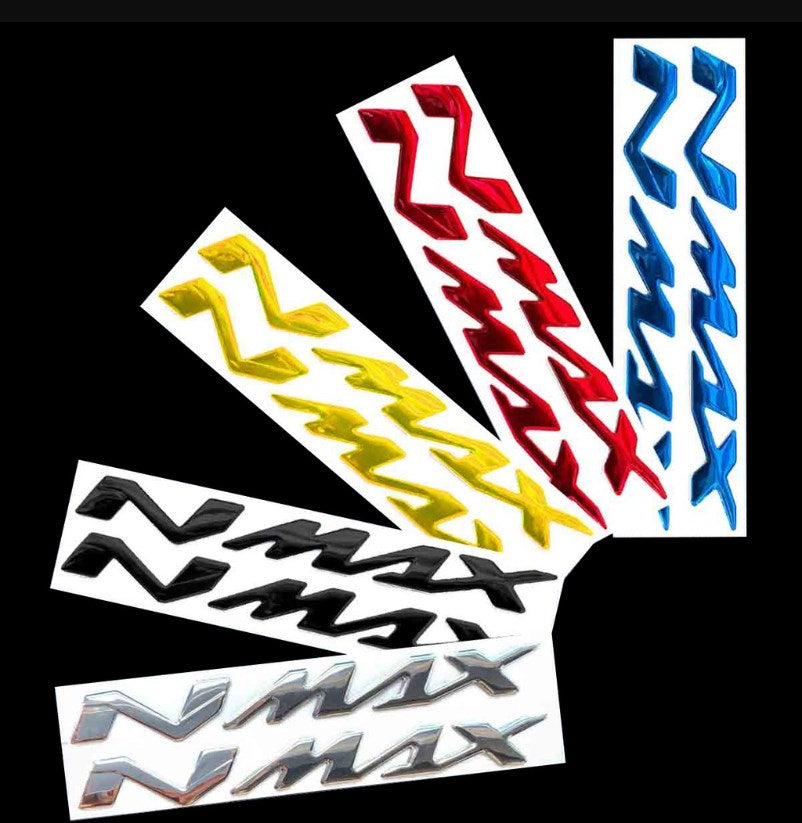 2PCS 3D Letter Emblem Badge Motorcycle Sticker | Waterproof Decal for XMAX NMAX CLICK Honda Wing