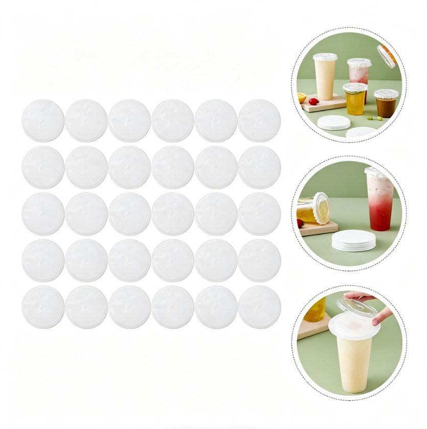 500pcs 13cm | Leak-Proof Cup Sealing Paper | Anti-Overflow Paper Mat for Milk Tea, Coffee & Takeaway