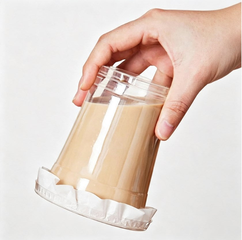 500pcs 13cm | Leak-Proof Cup Sealing Paper | Anti-Overflow Paper Mat for Milk Tea, Coffee & Takeaway
