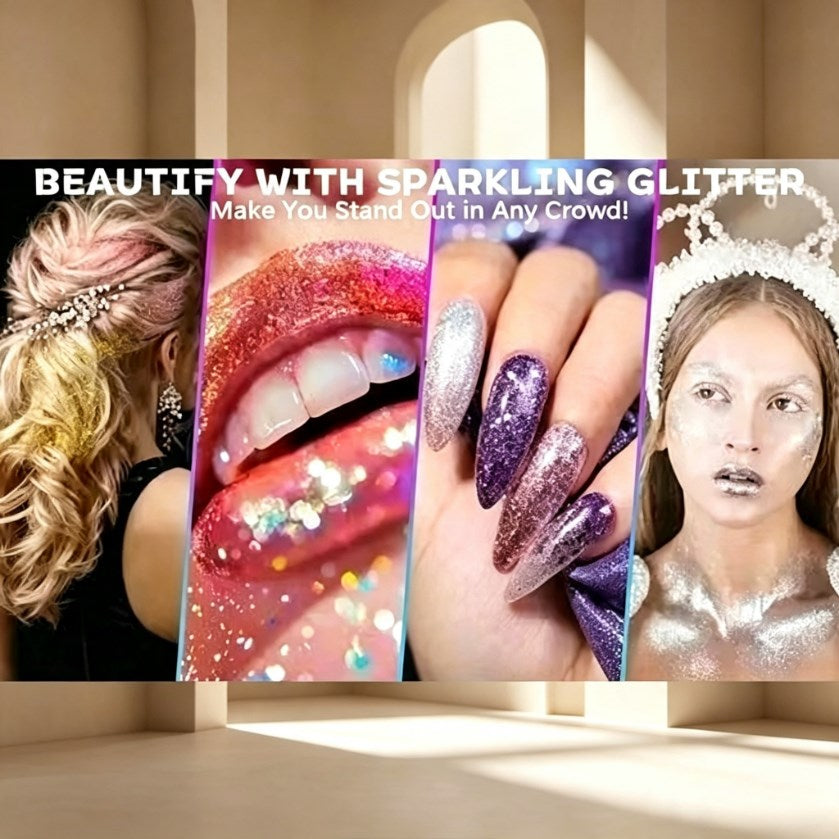 12pcs Glitter Bottles Set 5cm | Fine Glitter for Arts & Crafts, Nail Art, Makeup & Resin DIY