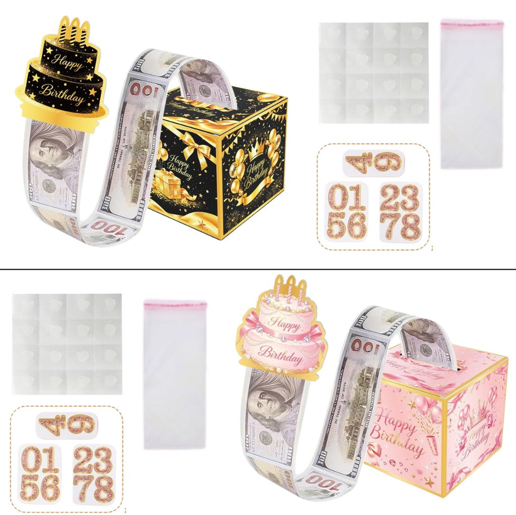 Birthday Money Pulling Gift Box Set Surprise Cash Gift Box Birthday Party Gift for Men Women