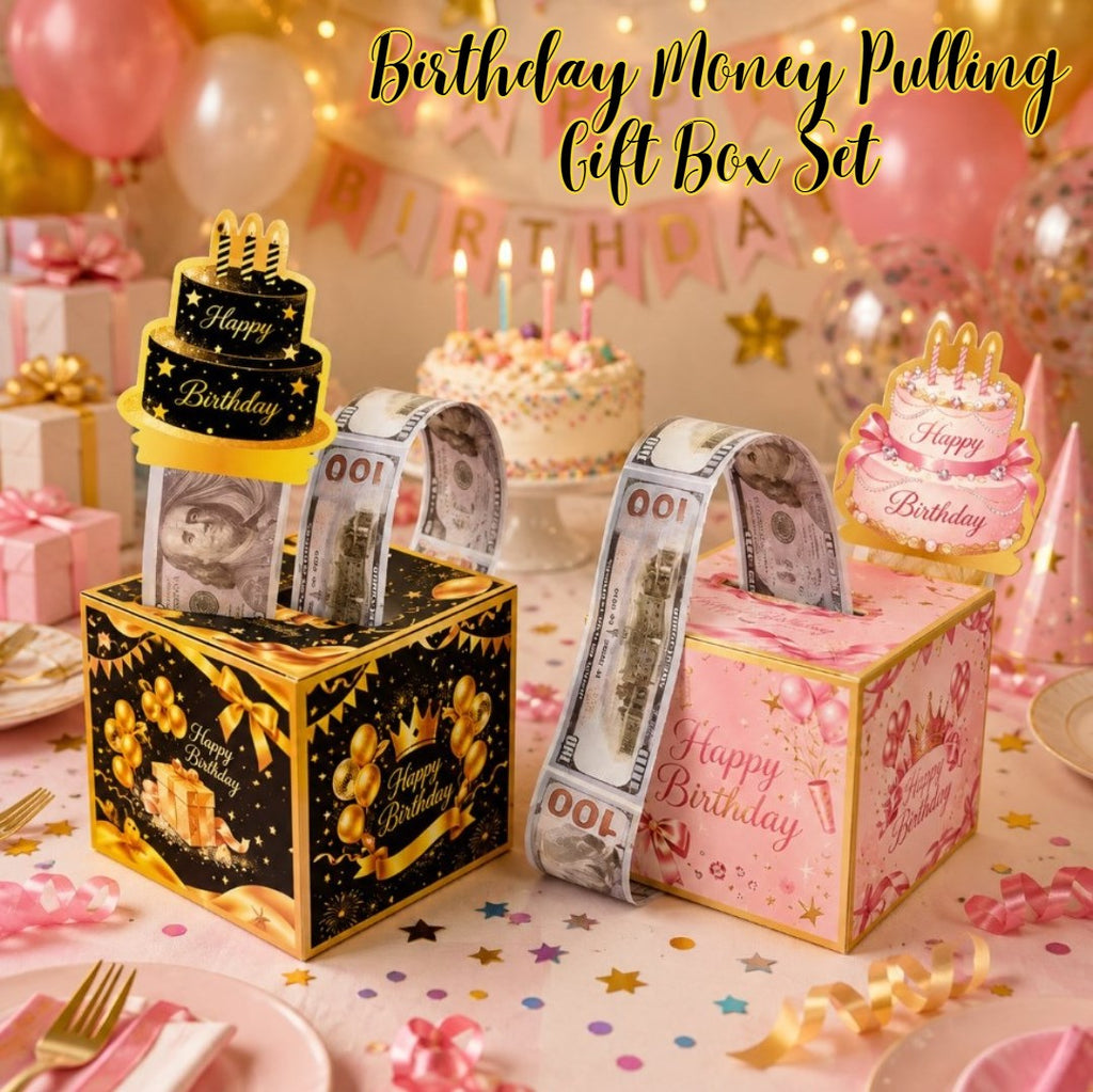 Birthday Money Pulling Gift Box Set Surprise Cash Gift Box Birthday Party Gift for Men Women