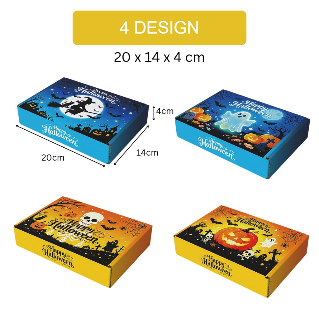 4pcs Halloween Mailer Box Random Design Candy Snack Gift Box Treat Packaging Halloween Party