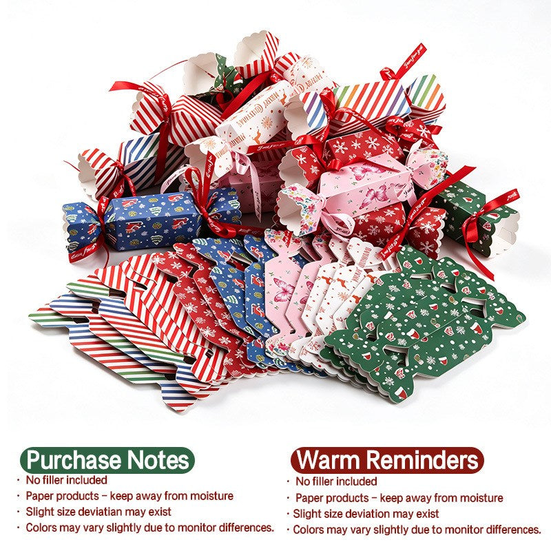 10pcs Christmas Candy Shaped Gift Box Perfect for giveaways, treats, and small gifts