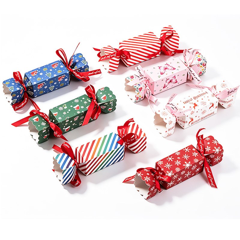 10pcs Christmas Candy Shaped Gift Box Perfect for giveaways, treats, and small gifts