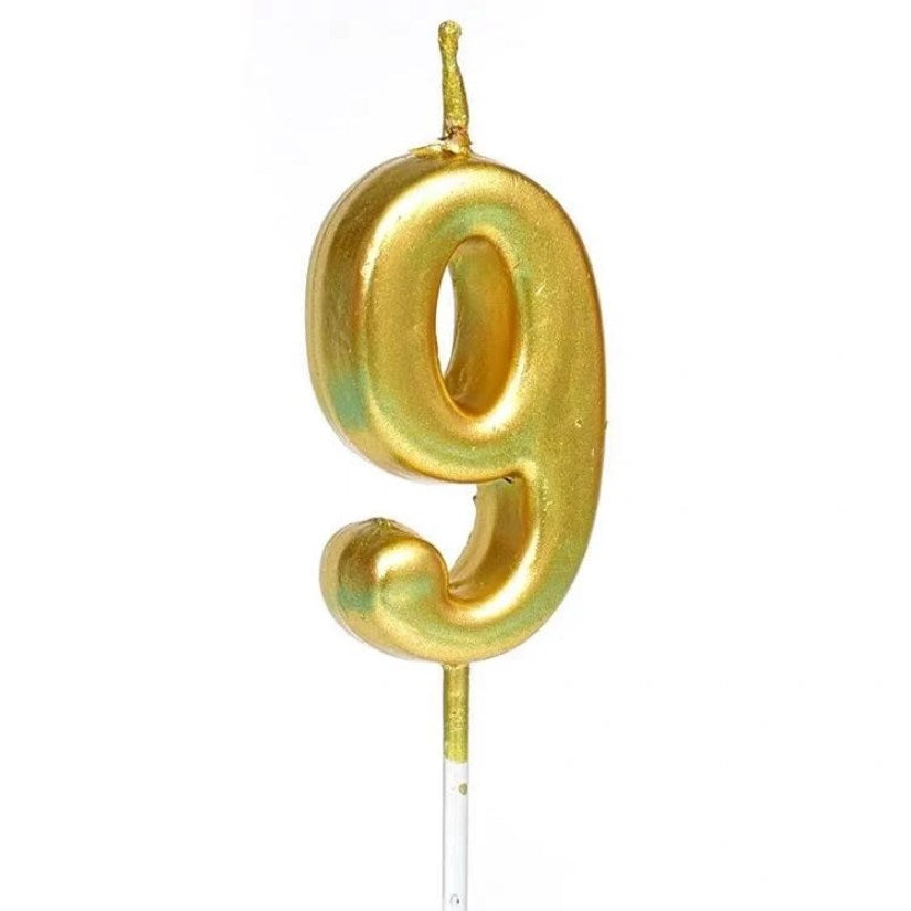 1pc Gold Number 0-9 Candle Cake Topper | Birthday Party Cupcake Decoration