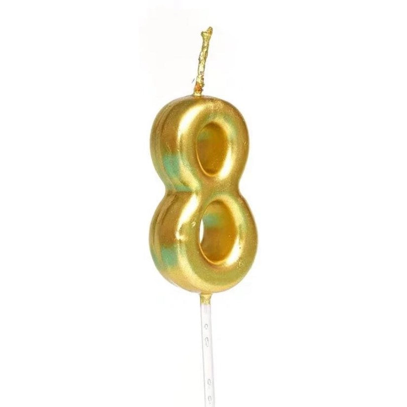 1pc Gold Number 0-9 Candle Cake Topper | Birthday Party Cupcake Decoration