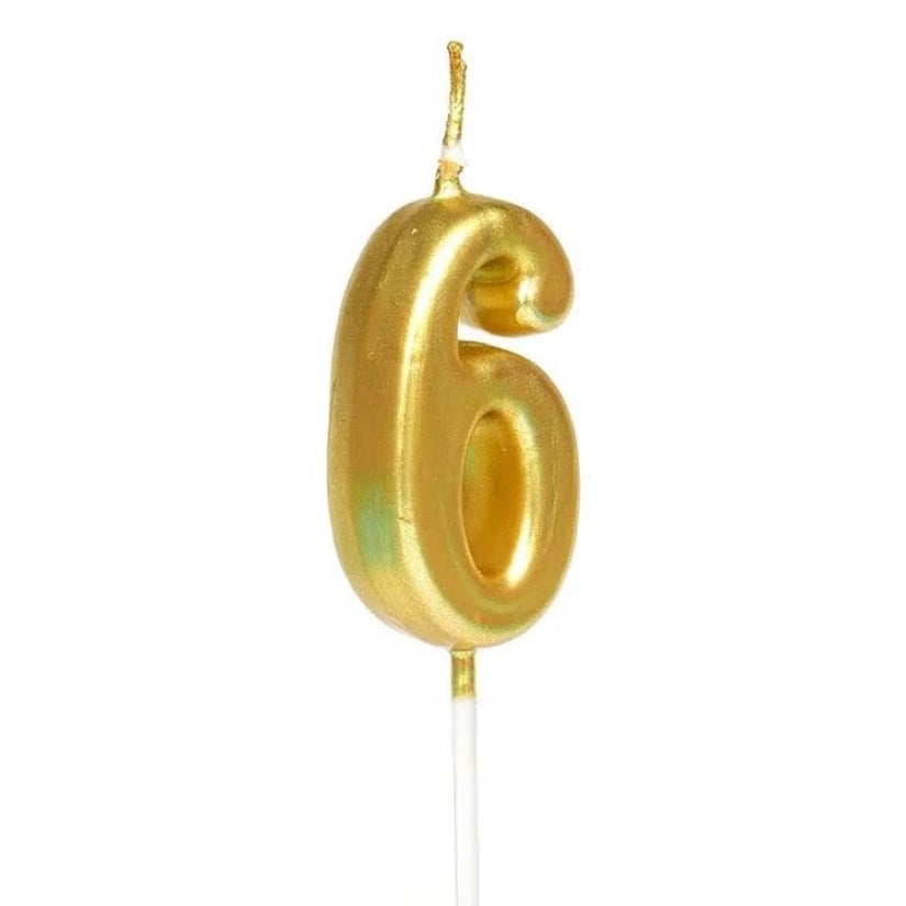 1pc Gold Number 0-9 Candle Cake Topper | Birthday Party Cupcake Decoration