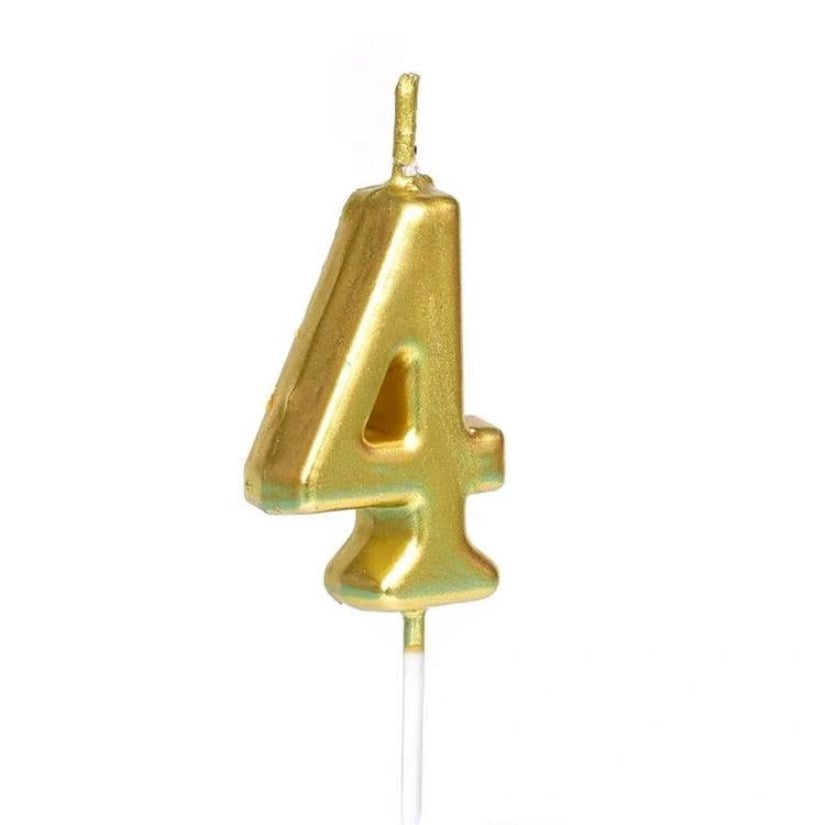 1pc Gold Number 0-9 Candle Cake Topper | Birthday Party Cupcake Decoration