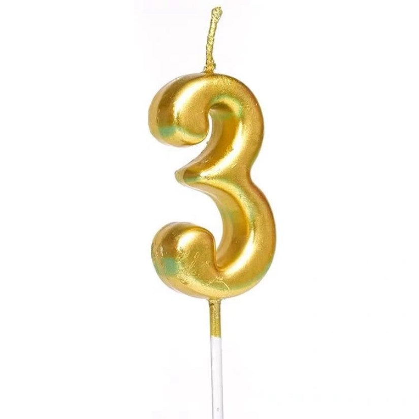 1pc Gold Number 0-9 Candle Cake Topper | Birthday Party Cupcake Decoration