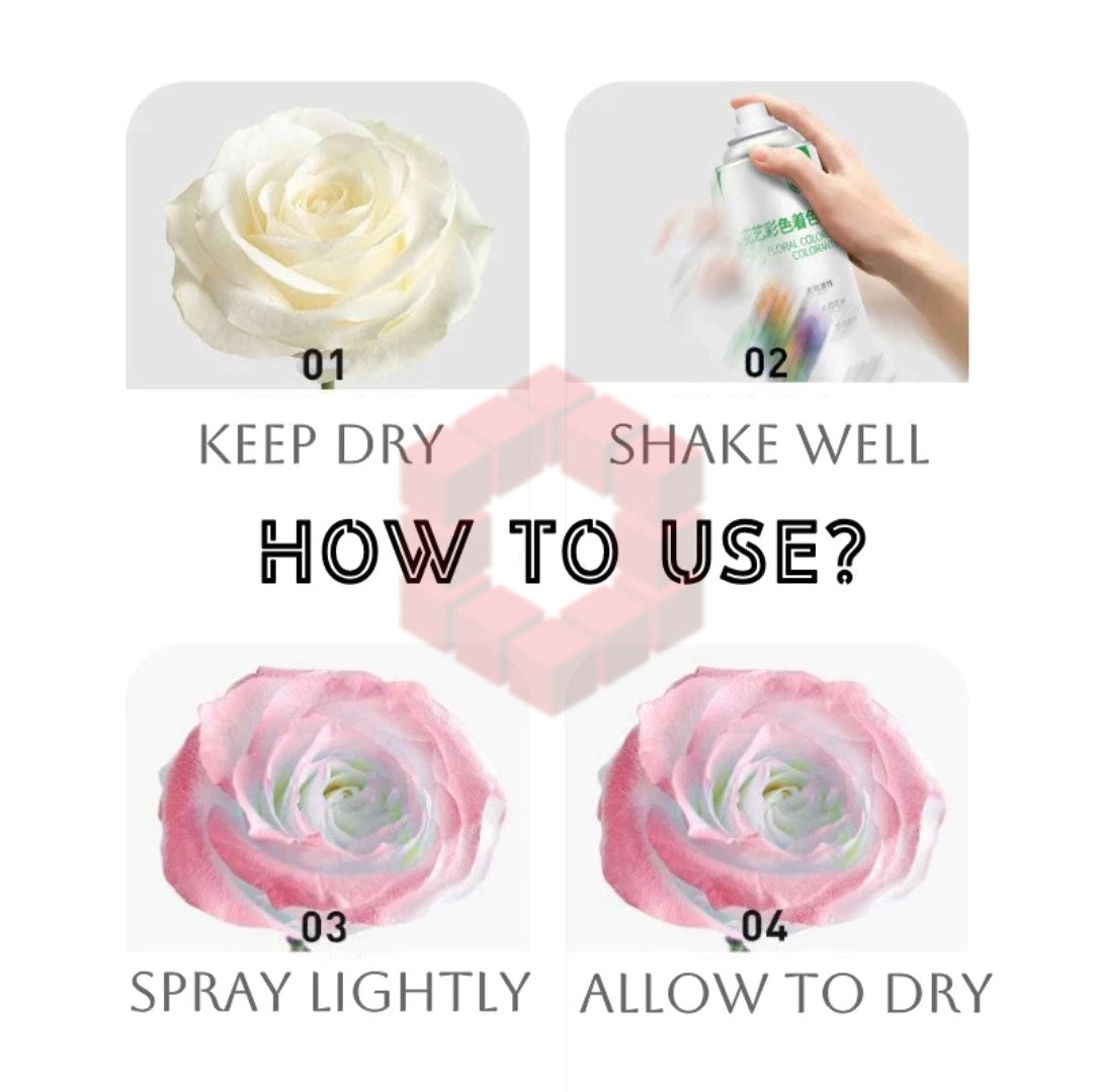 Flower Spray Paint 450ml | Magic Color Change Dye Spray Quick Dry for DIY Art & Floral Decoration