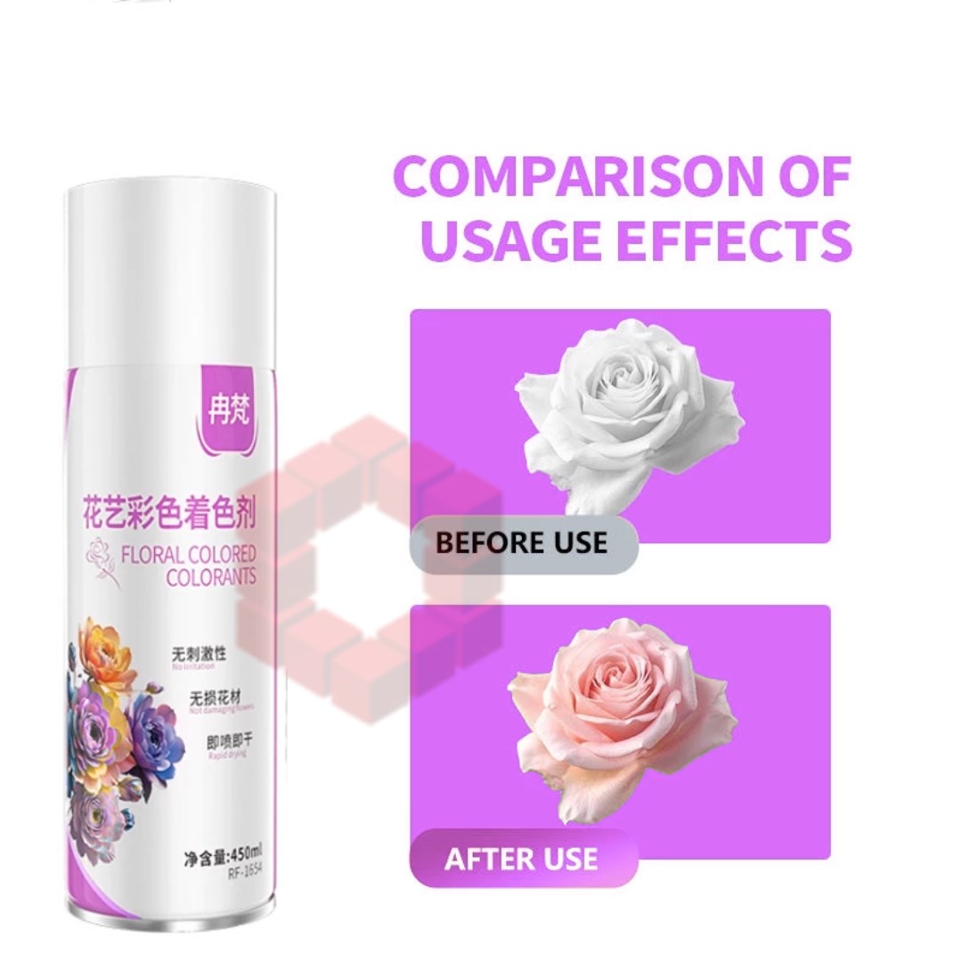 Flower Spray Paint 450ml | Magic Color Change Dye Spray Quick Dry for DIY Art & Floral Decoration