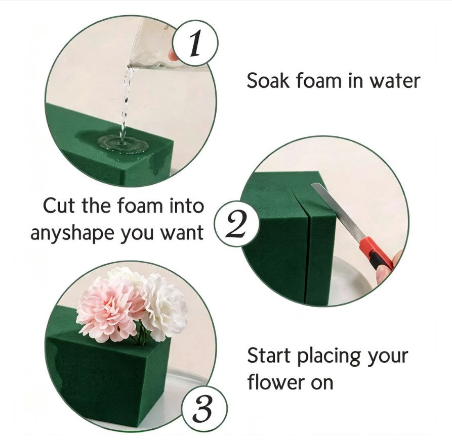 1 Box Floral Foam | 40 Bricks per Box | Green Foam for Fresh & Artificial Flower Bouquet Arrangement