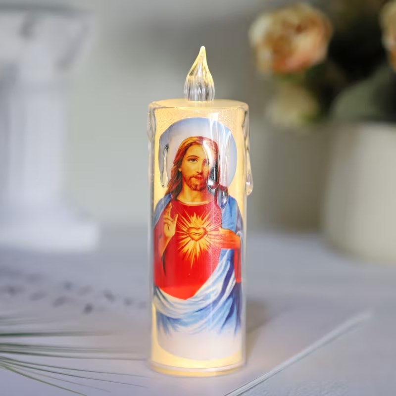 4pcs Religious Flameless LED Candles | Prayer Night Lights Candles | Safe & Silent | Random Design