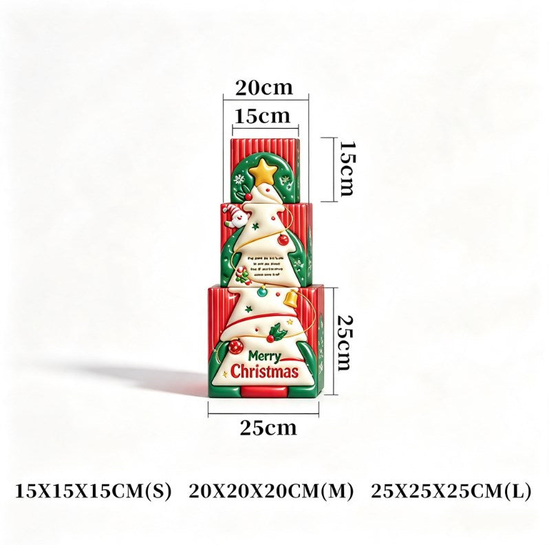 Christmas Square Gift Box Set Merry Christmas Holiday Gift Packaging Box Perfect for wrapping small