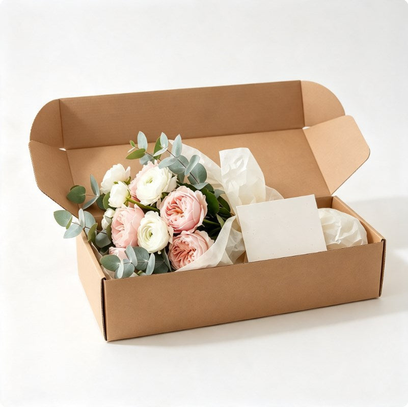 5PCS Flower Bouquet Box 57x20.5x15cm Corrugated Paper Packaging Box for Fresh Flowers