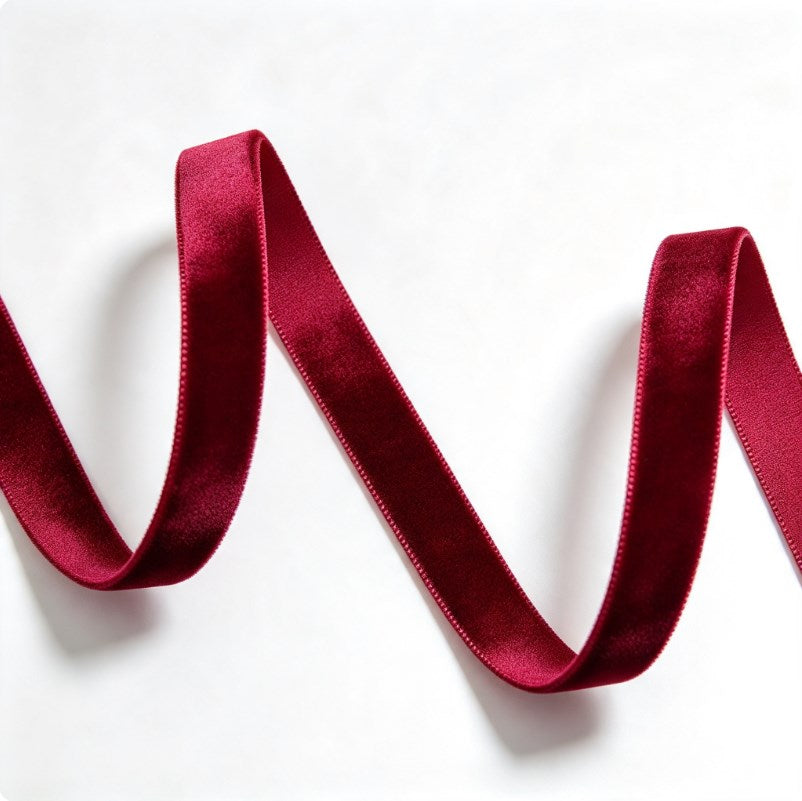 5 Meters Wine Red Velvet Ribbon Soft Fabric Ribbon for Gift Wrapping Flower Bouquet Wedding DIY Craf